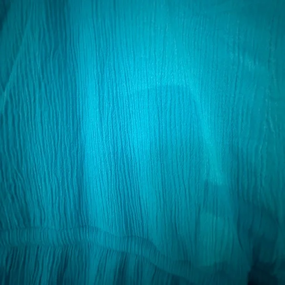 Turquoise Tiered Hem Maxi Dress Small - Picture 3 of 6